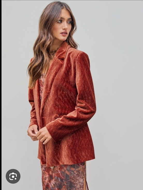 Cider Jackets & Blazers - Cider Women's Burnt Orange Corduroy Jacket